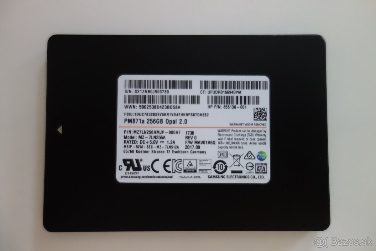 2.5" SSD SAMSUNG PM871a 256GB