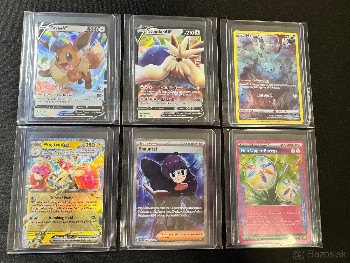 Pokemón MEGA balík 6x V / EX / TG / Full Art kariet s Eevee