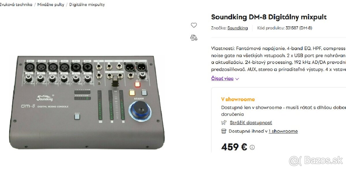 MIX PULT Soundking DM-8 Digitálny mixpult