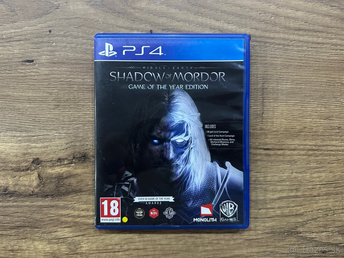 Middle Earth Shadow of Mordor GOTY Edition na PS4