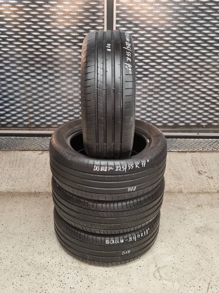 2x Dunlop 225/55 , Michelin 225/55 R17 letné pneu