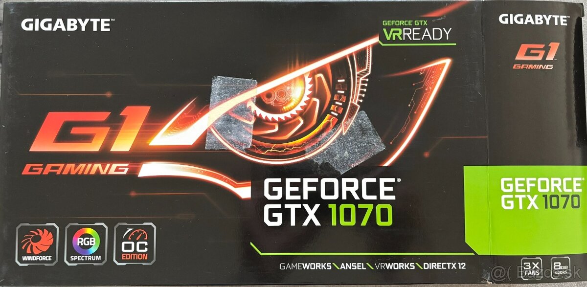 Predám - GIGABYTE GeForce GTX 1070 G1 Gaming