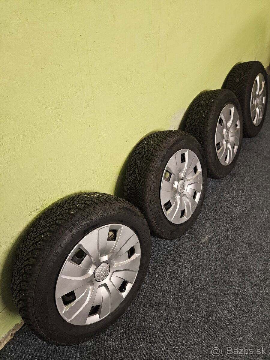 Plechové disky 5x100 R15+pneu 185/65 R15 zimné