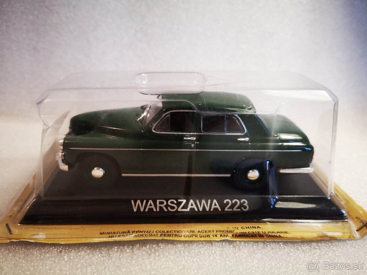 Predám kovový zberateľský model auta Warszawa 223, 1:43.