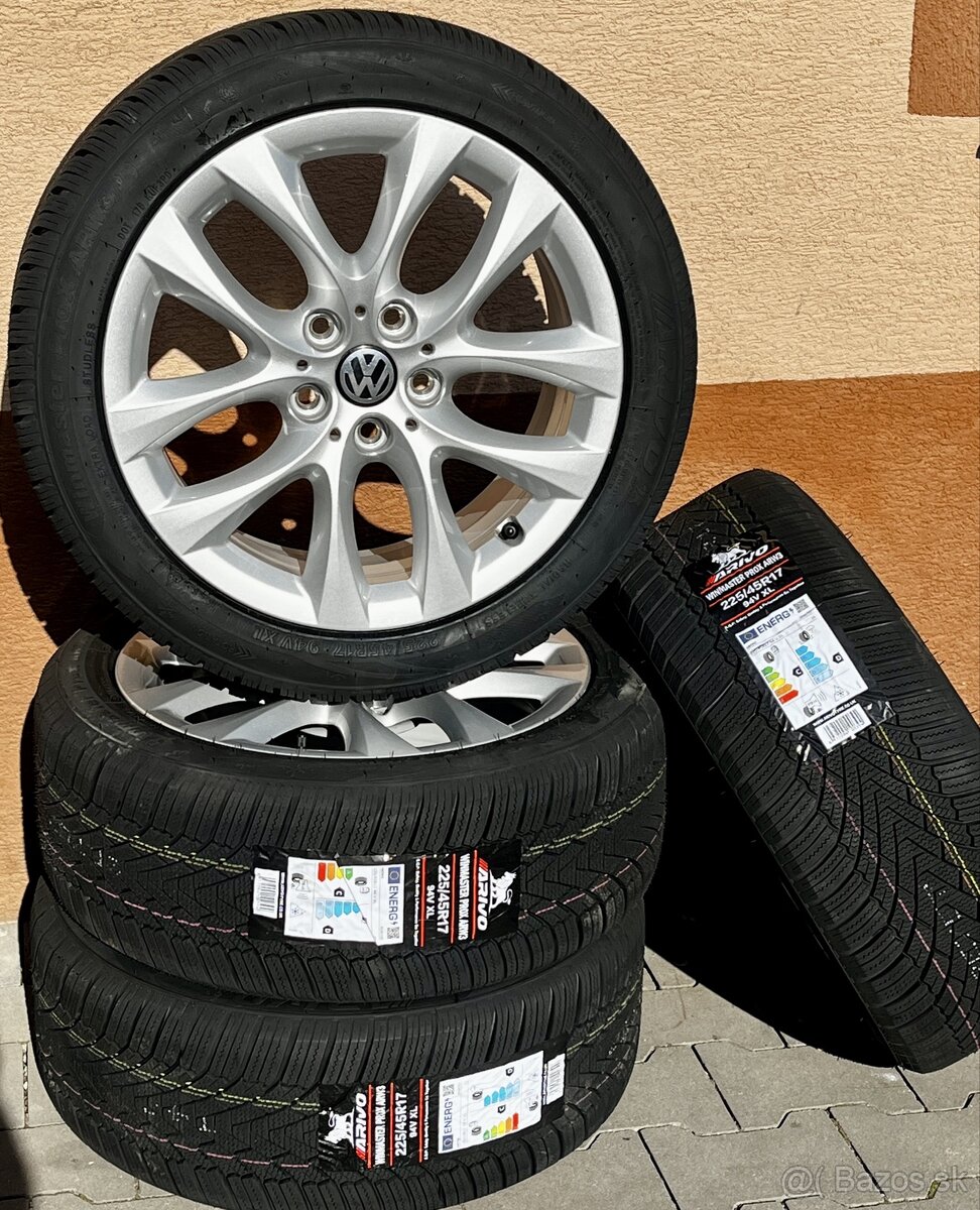 5x112 R17 7,5J ET54 VW + 225/45 R17 zimné (2024)