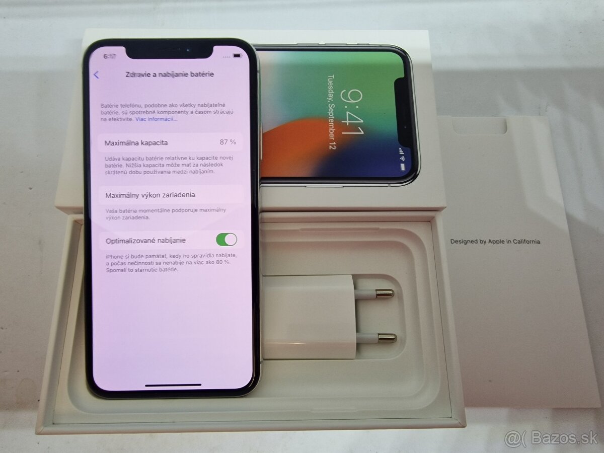 IPHONE X SILVER 64GB ZÁRUKA - VEĽMI PEKNÝ STAV