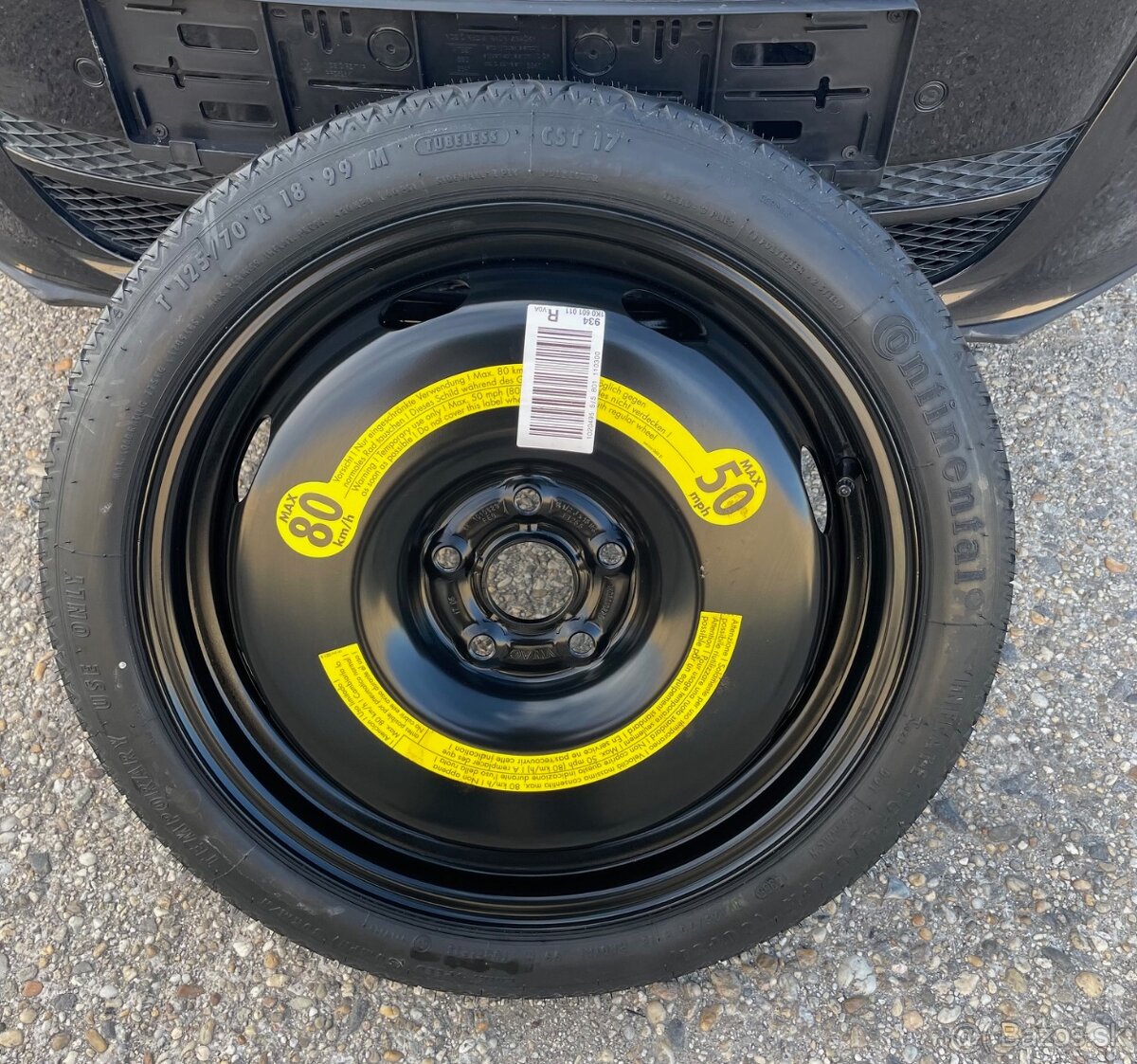 Dojazdová rezerva 5x112 R18 - 125/70 R18 VW, Škoda, Audi