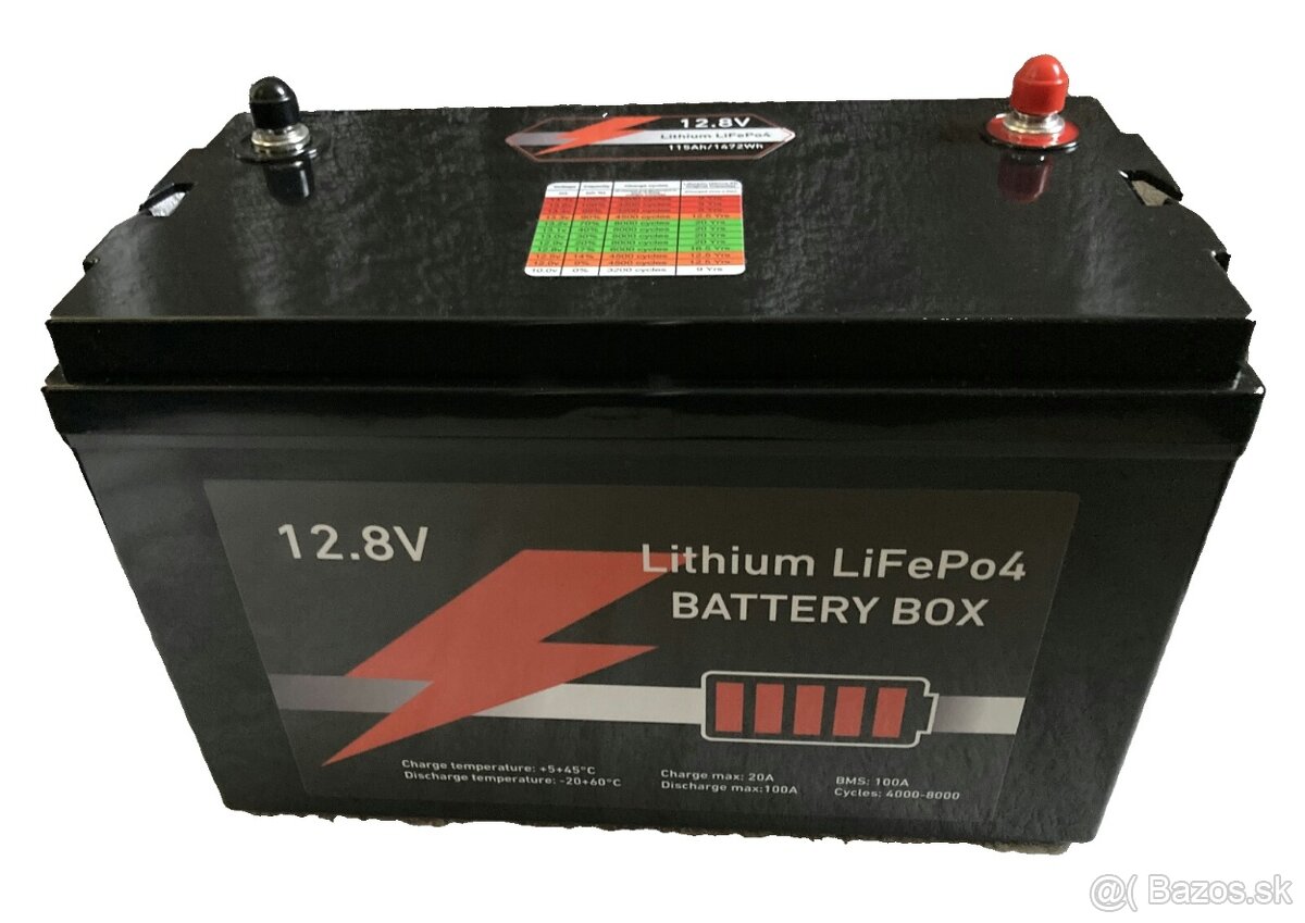 Predám Líthium-Lifepo4 batériu 12.8V/115Ah