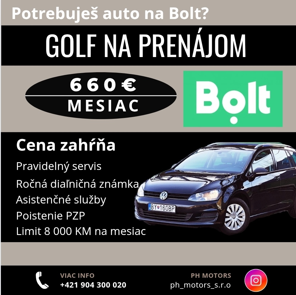 Prenájom na BOLT, TAXI