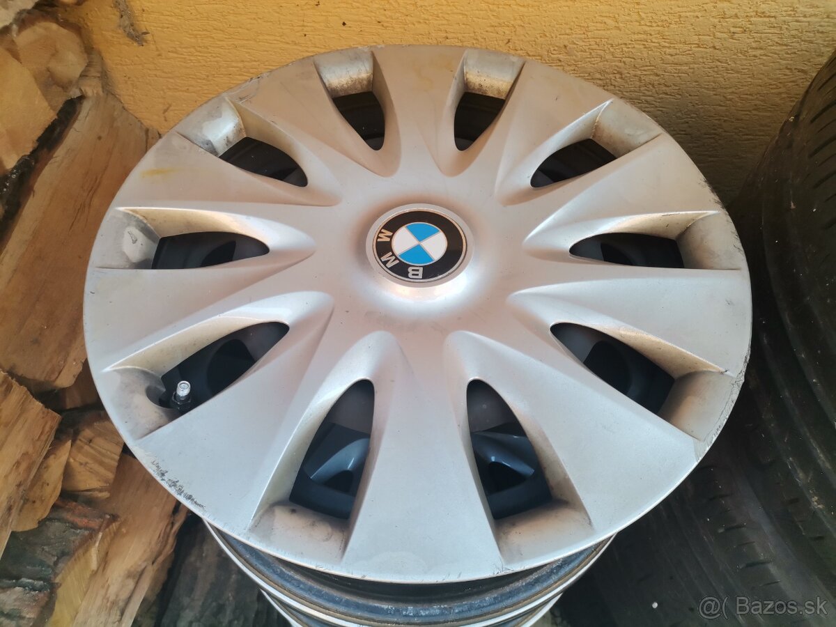 Plechové disky 5x120 R16 BMW + puklice originál