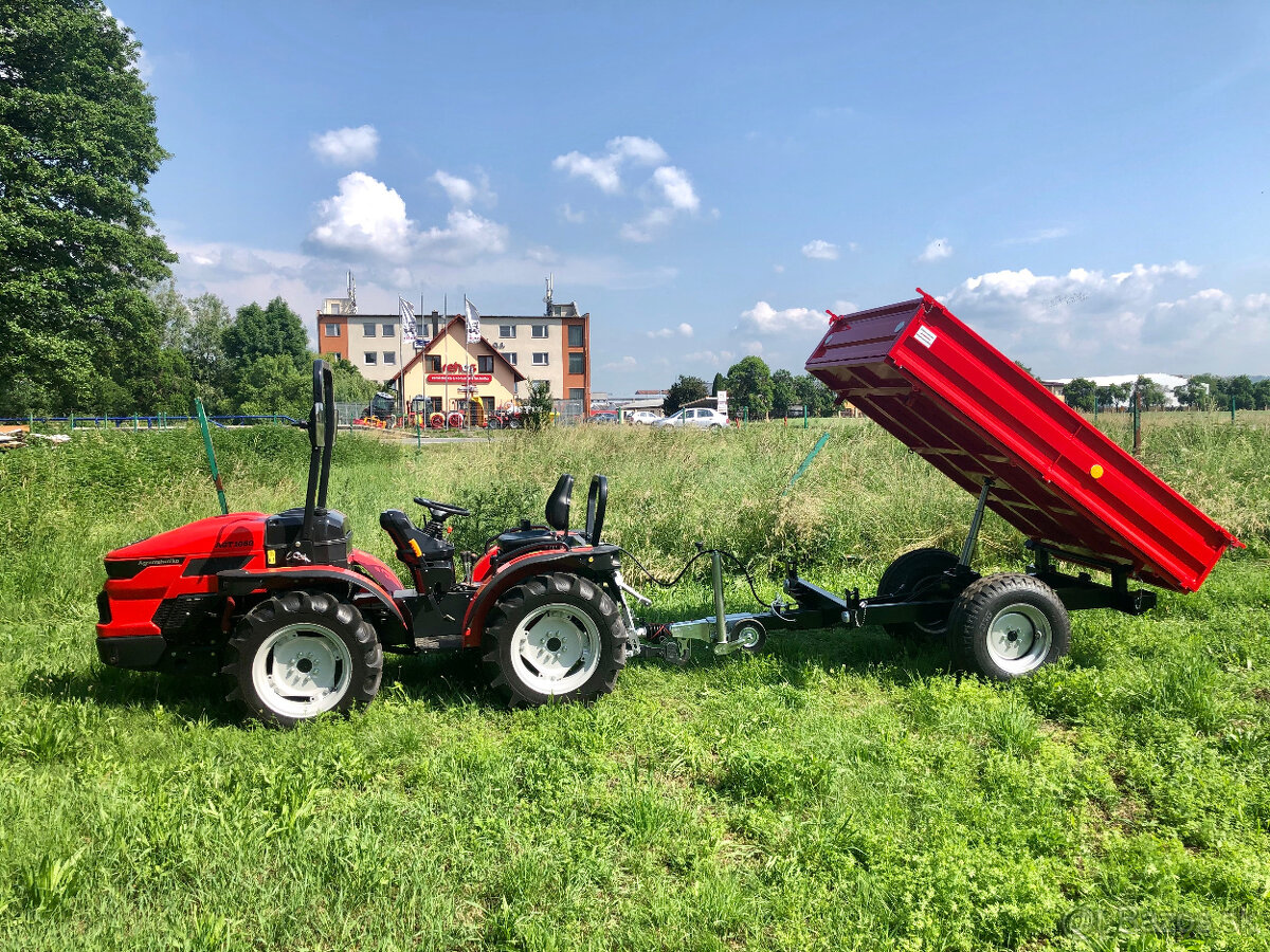 Vlečka za traktor nebo malotraktor, nájazdová brzda - 2 tuny