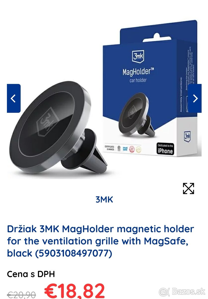 Magnetický držiak do vyduchov na mobil