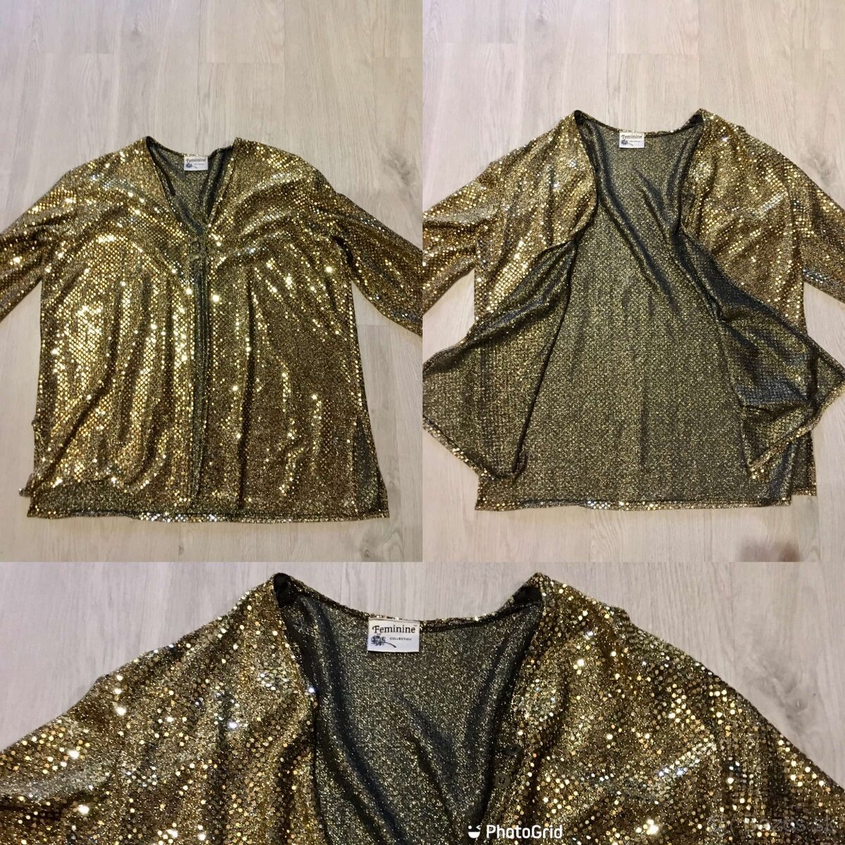 feminine collection gold damsky trblietavy cardigan-sveter