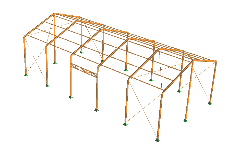 Oceľová konštrukcia haly 8x16x4 m Garáž