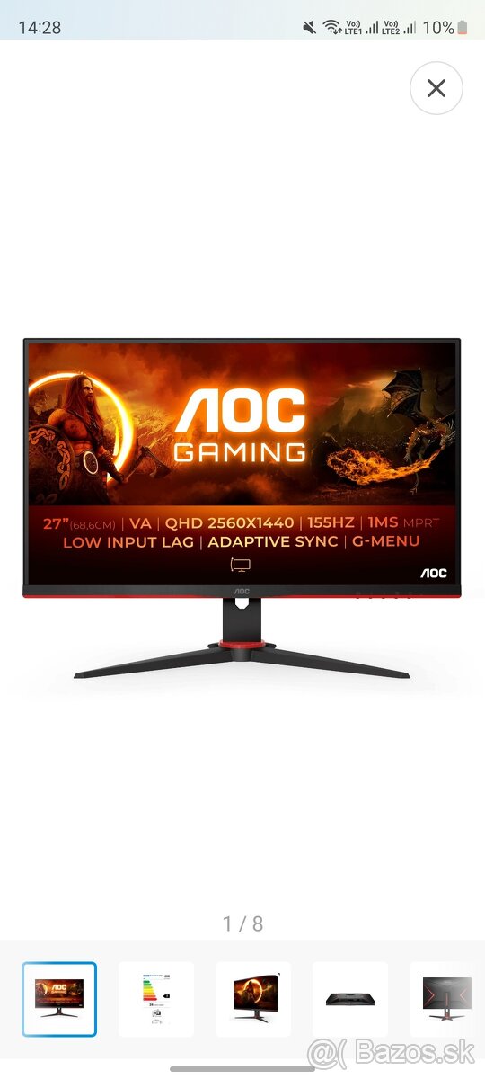 27" AOC Q27G2E/BK Gaming monitor