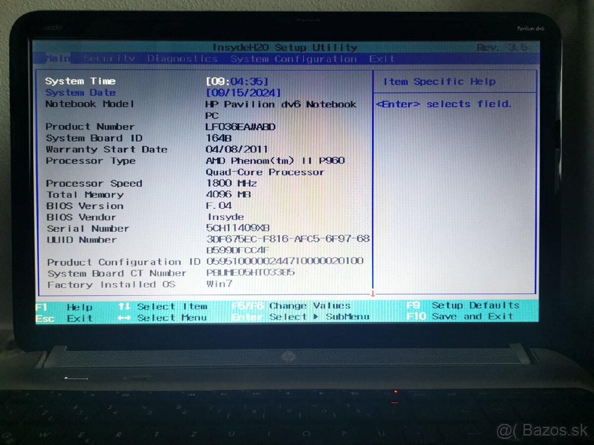 Notebook HP pavilion dv6 15.6"