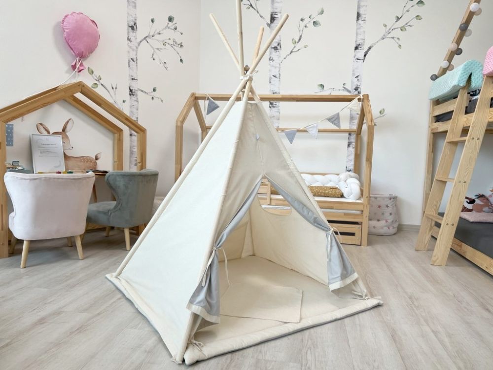 Krémový teepee stan elis design