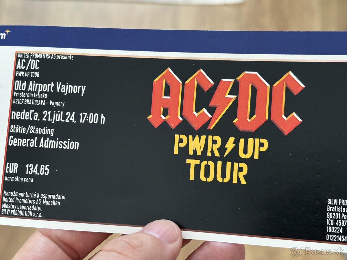Predám lístok na AC/DC