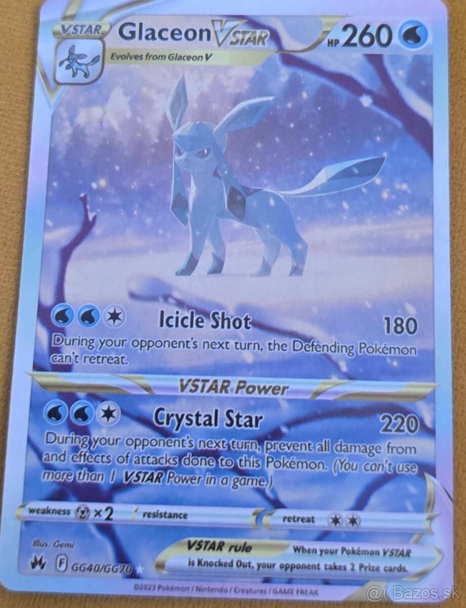 Pokémon kartička Glaceon Vstar