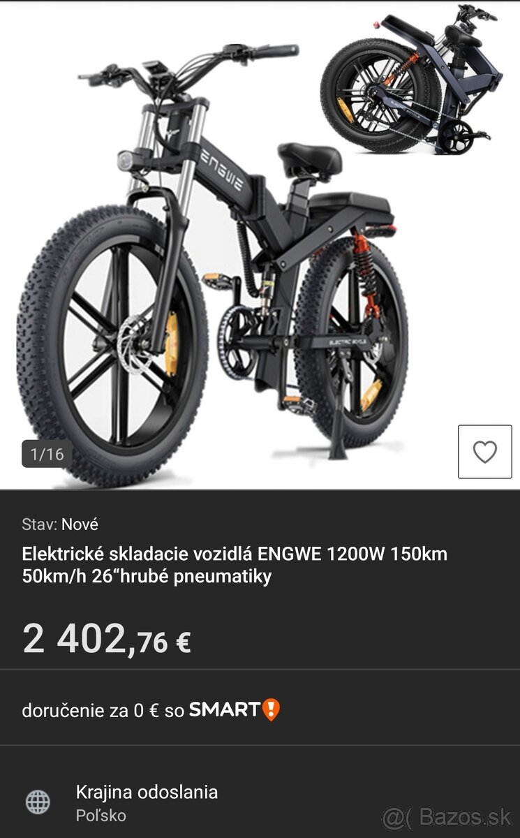 Elektrický bicykel Engwe x26