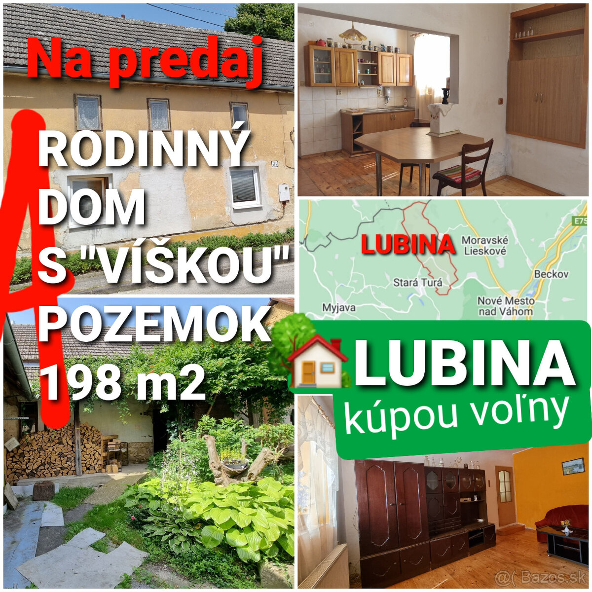 DOMČEK s "VÍŠKOU" a POZEMOK 198m2 MIŠKECH DEDINKA - LUBINA