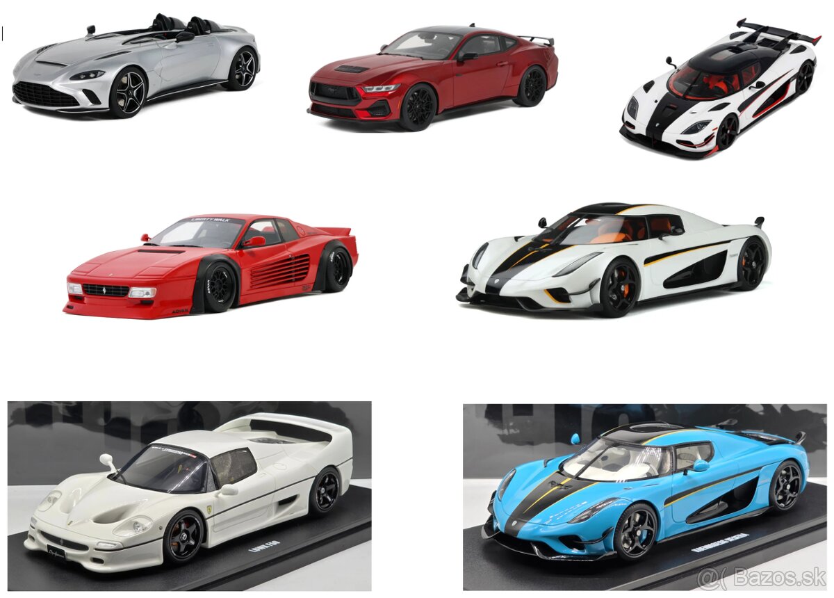 modely GT spirit 1:18 1/18 ferrari, koenigsegg, aston martin