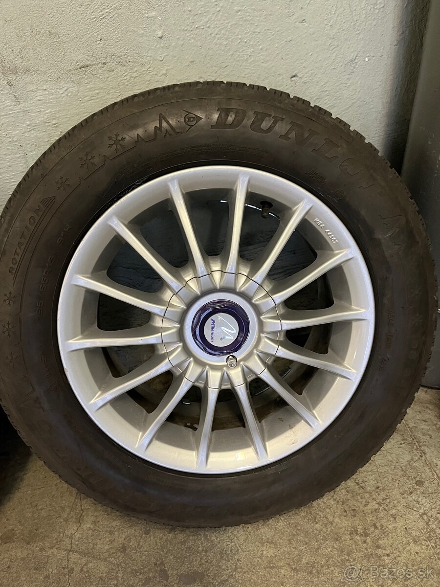 Mercedes zimné 195/65 r15, disky 15x6,5j, 5x112