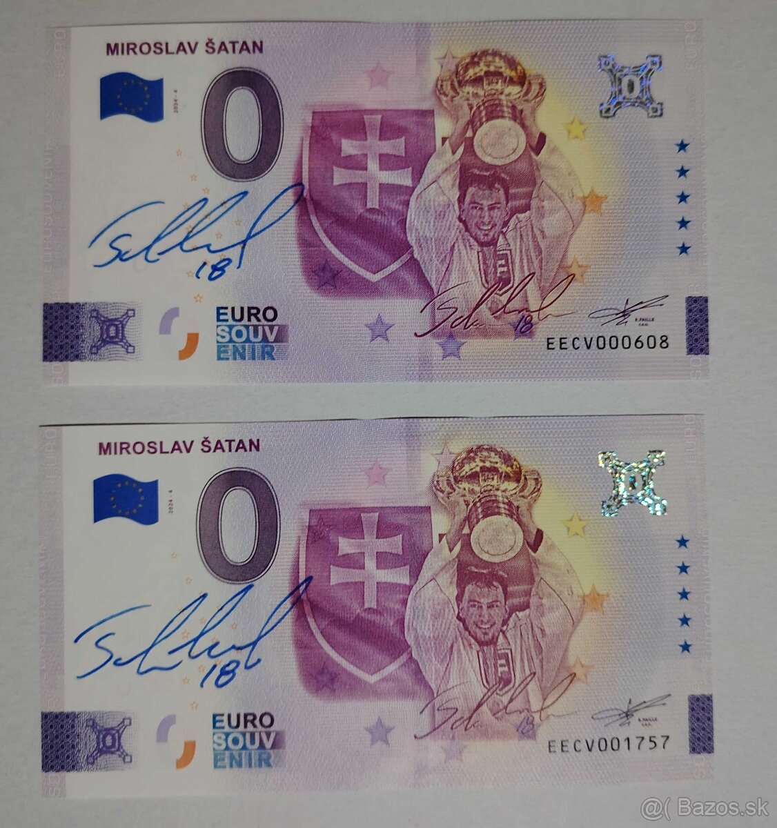 0 euro suvenírová bankovka Šatan autogram