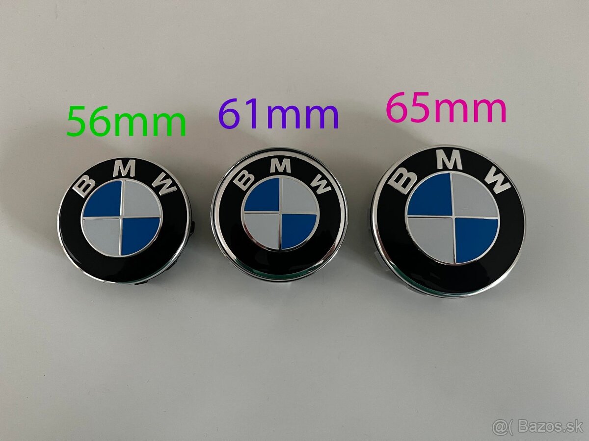 Stredové krytky kolies BMW 56mm 61mm a 65mm 4ks