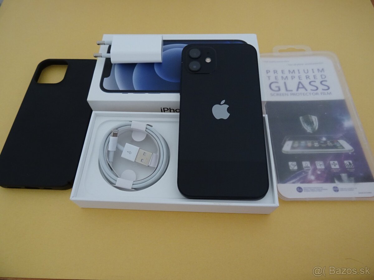 iPhone 12 64GB BLACK - ZÁRUKA 1 ROK - 100% BATERIA