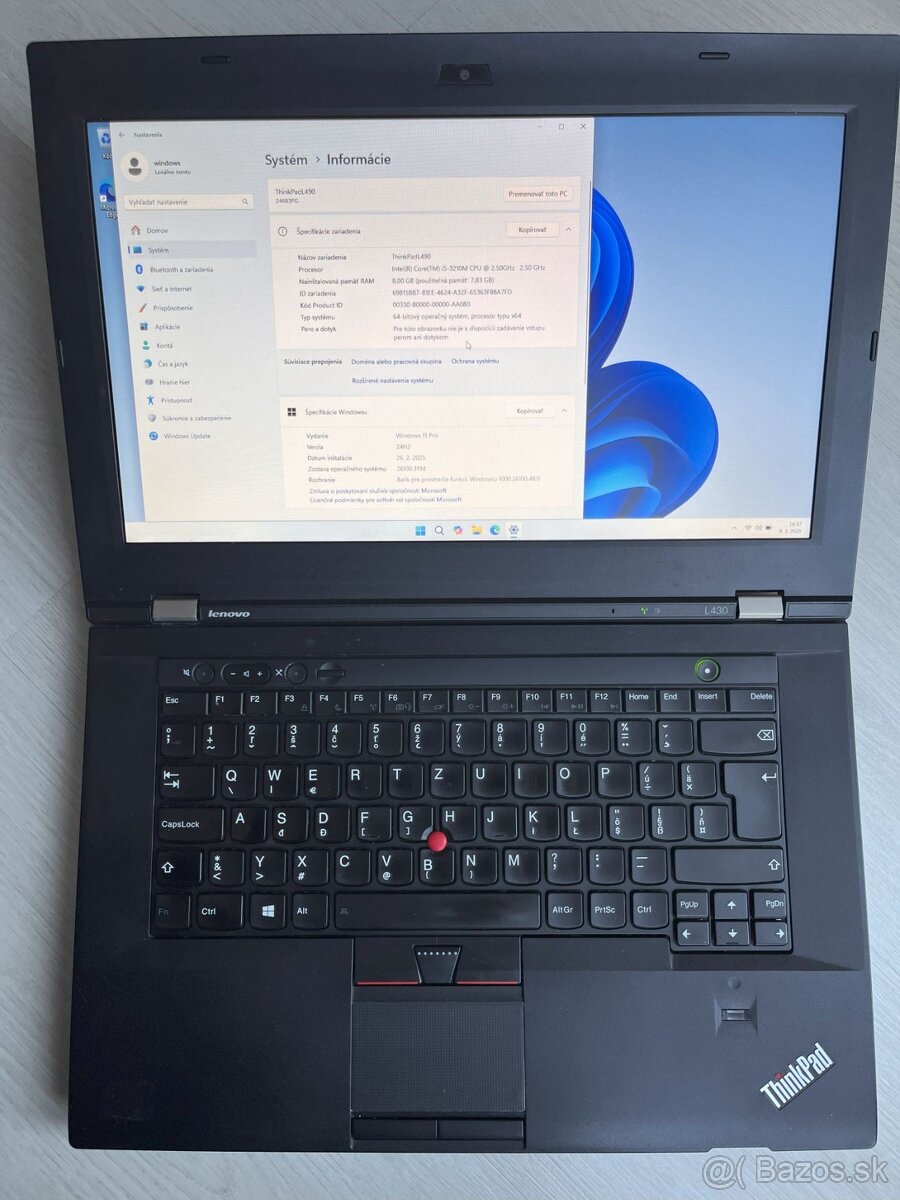 Notebook Lenovo ThinkPad L430 na predaj