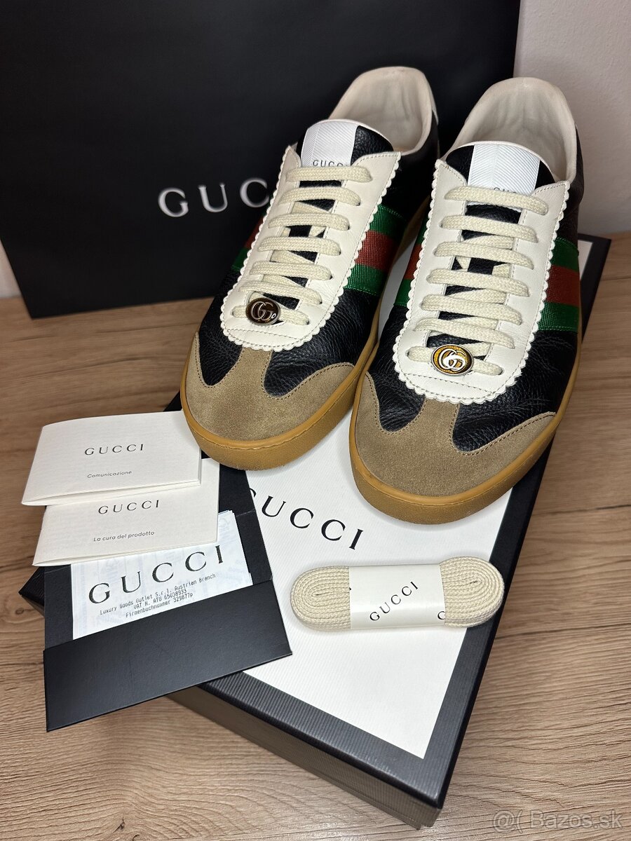 Pánske tenisky GUCCI G74 Web Low Leder 9G 43EU 9.5US