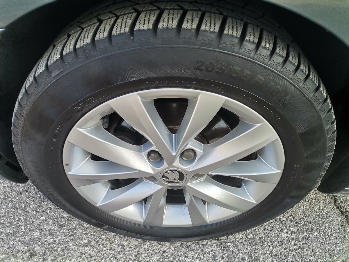 Alu disky 5x112 R16 Škoda Alcatras + 205/55 R16 zimné