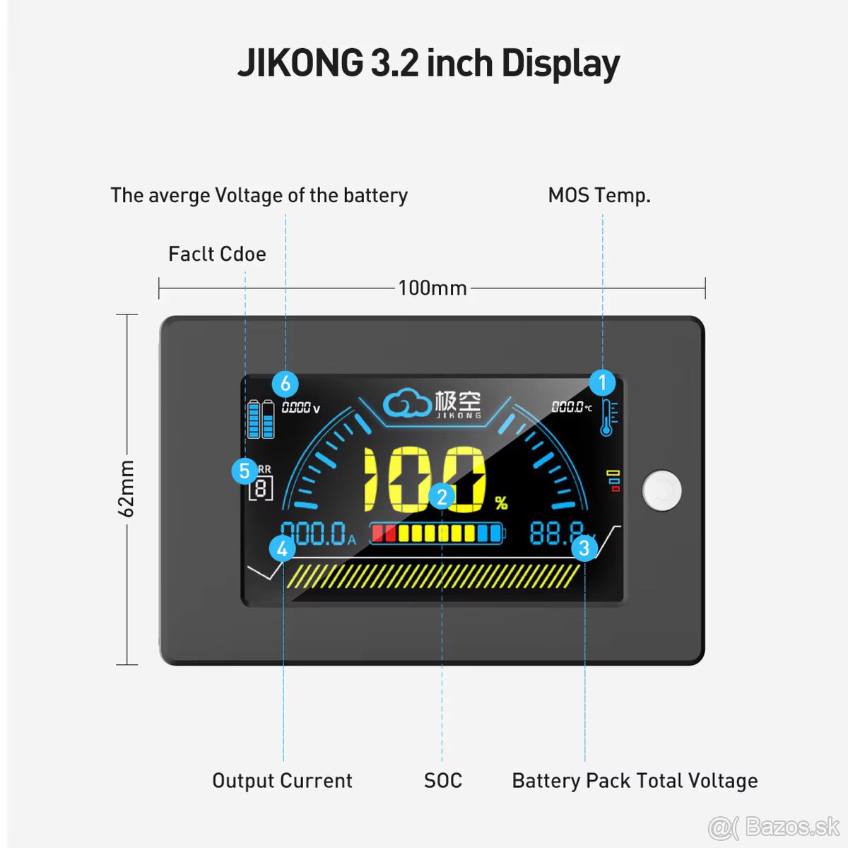 JIKONG BMS 3.2 inch Screen Display Monitor