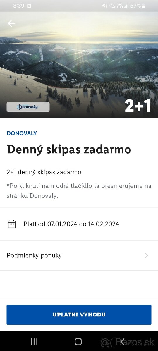 Donovaly skipas zadarmo