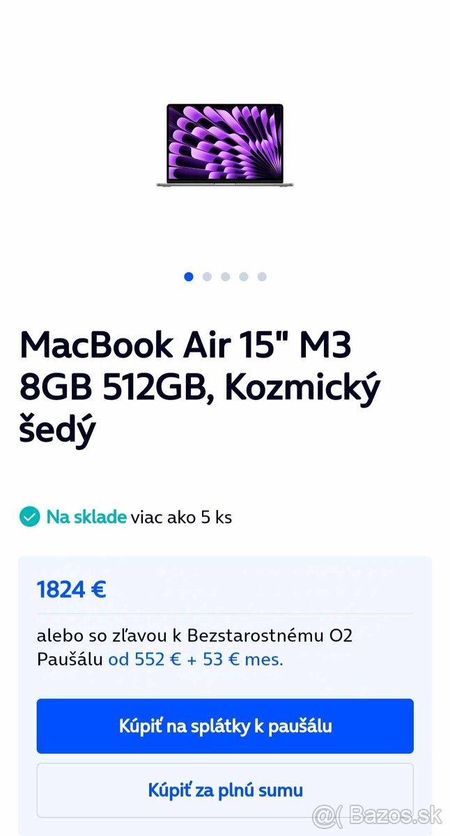 MacBook Air 15" M3 8/512GB