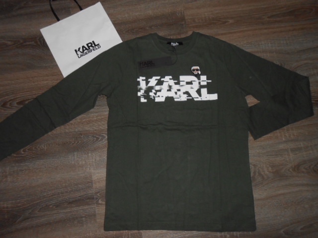 Karl Lagerfeld khaki tricko s dlhym rukavom 3XL