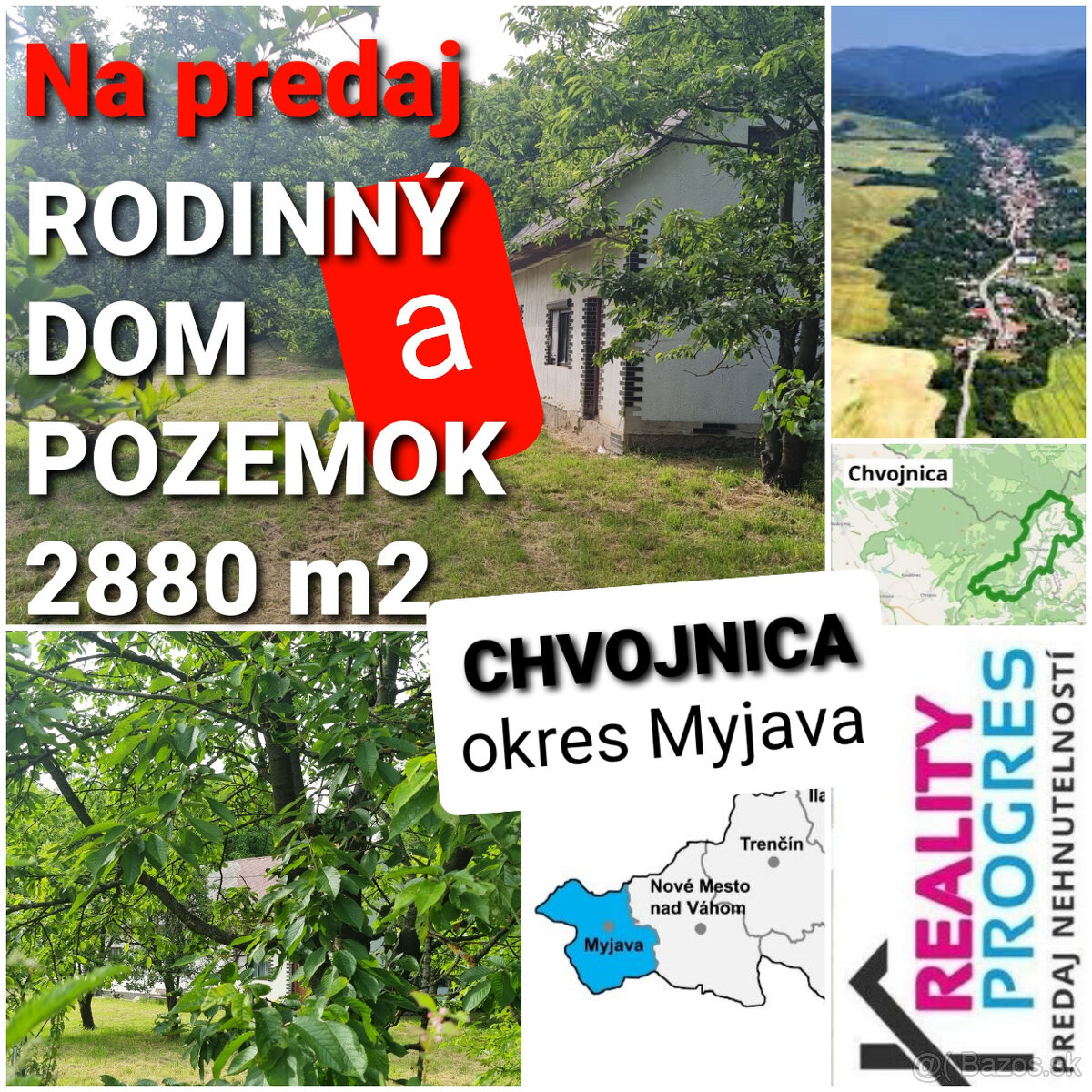 RODINNÝ DOM A POZEMOK 1500 m2 CHVOJNICA - MYJAVA - VOĽNÝ