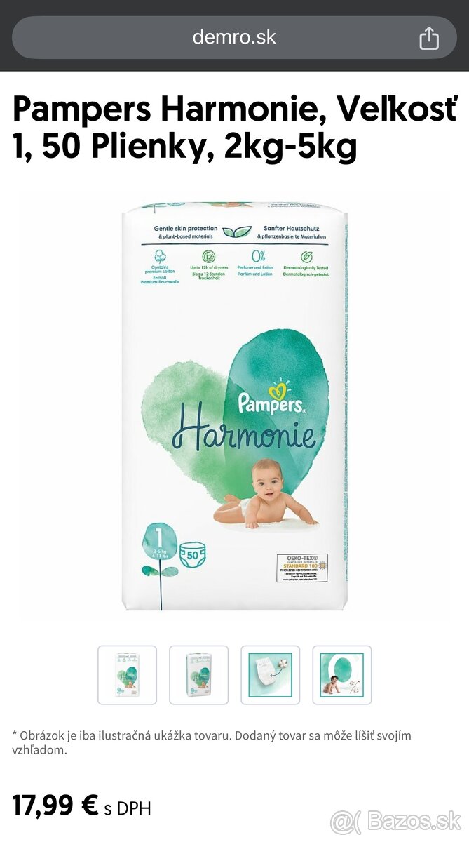 Plienky pampers harmonie 50ks (2balenia)