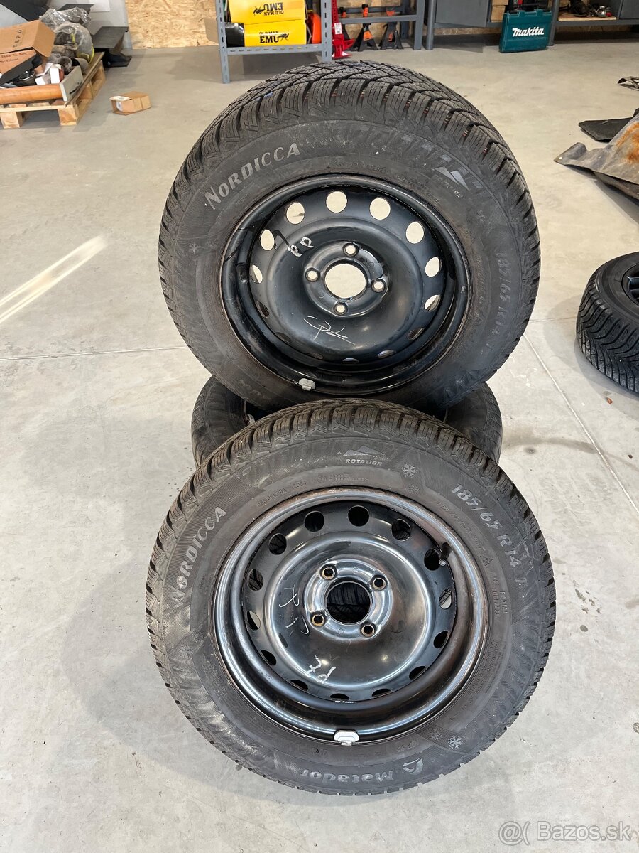 Komplet zimné obutie R14 - pneu 8 mm 185/65 R14+disky4x114,3