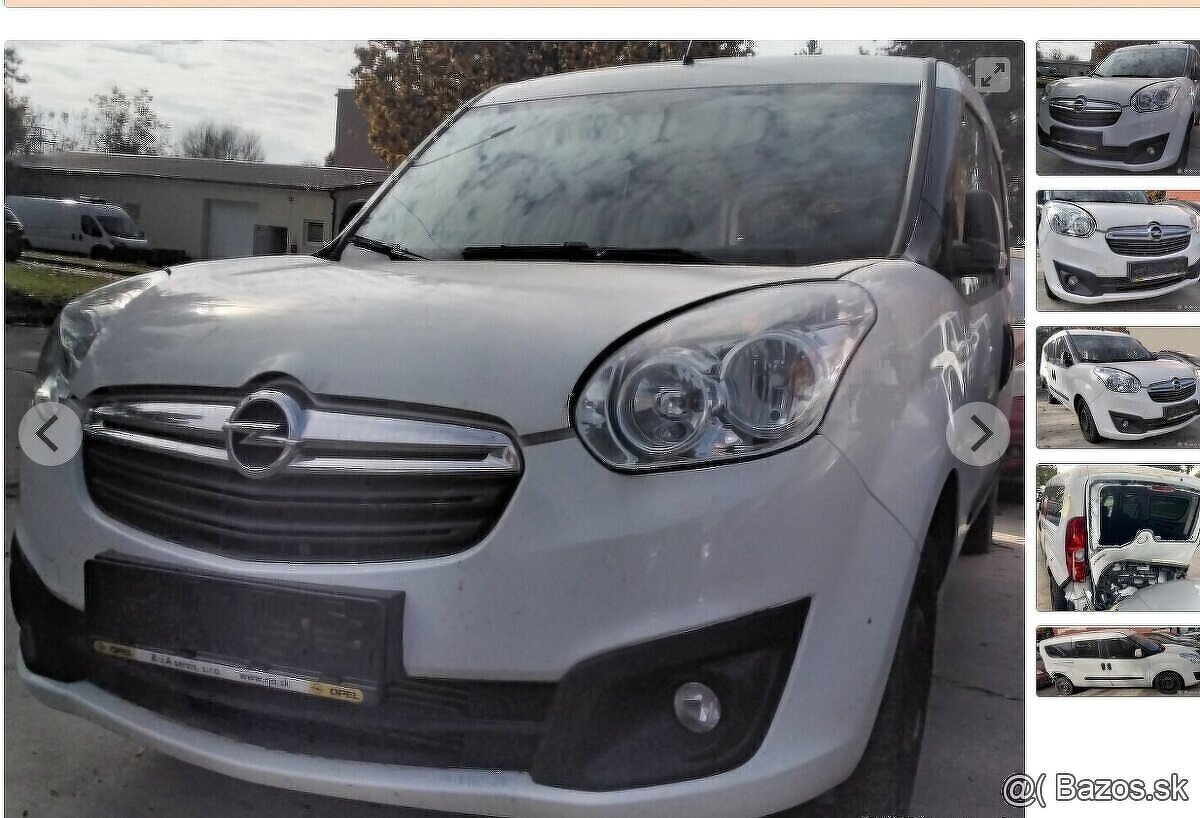 OPEL COMBO 1.6 CDTI 2016 predám PREDNÝ NÁRAZNÍK,  DVERE, KAP