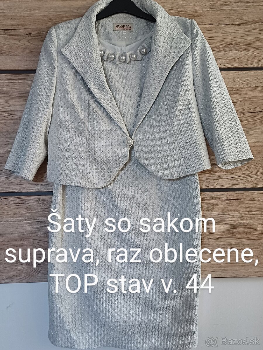 Kostymove saty so sakom v.44, raz oblecene