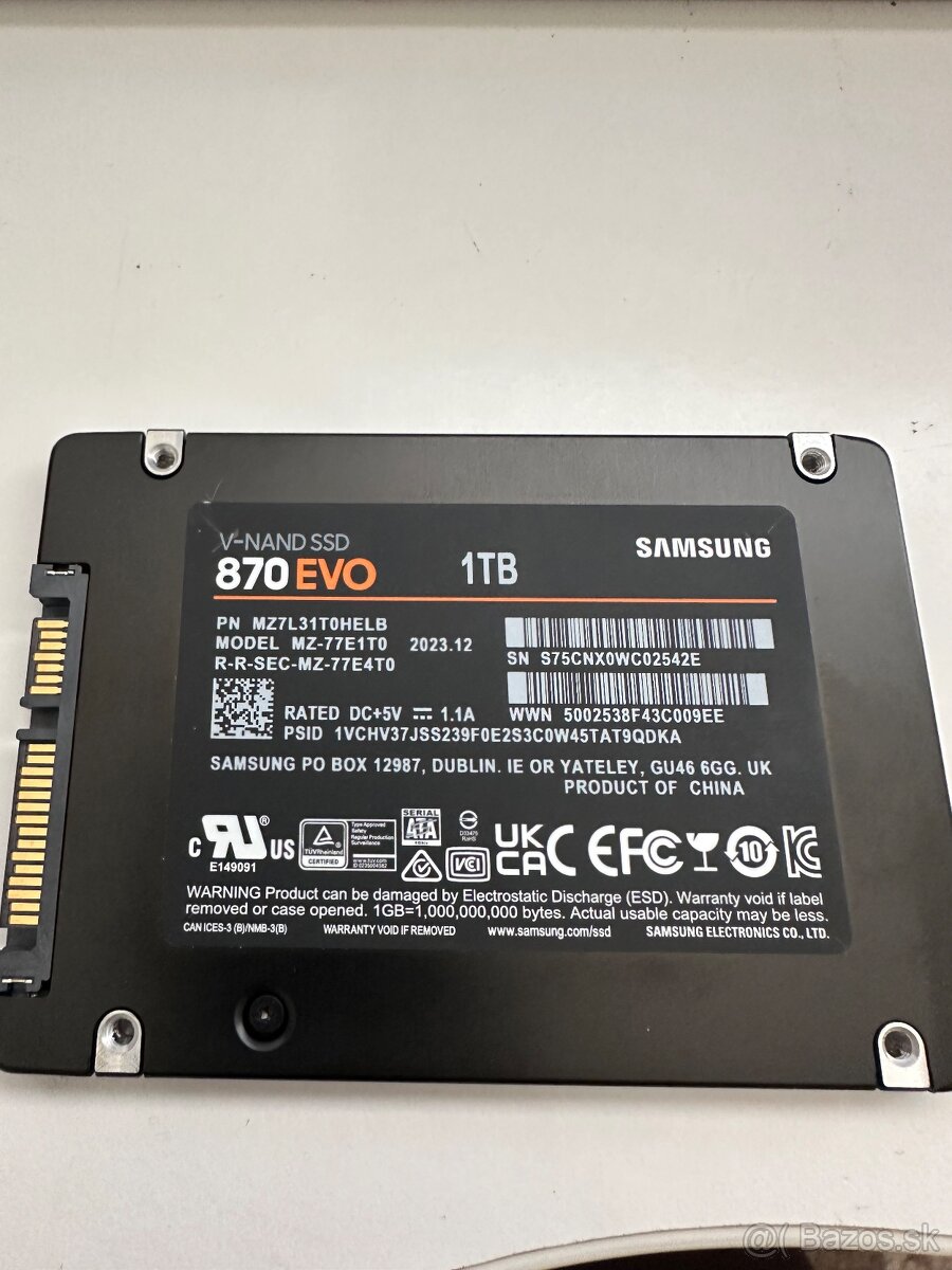 Samsung 870 EVO 1TB Sata 2,5”