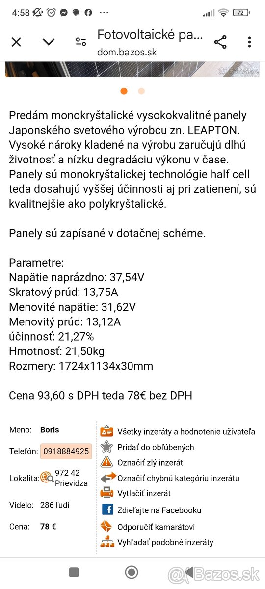 Menič napätia 4kw na 500 wlolt piamo z panelov