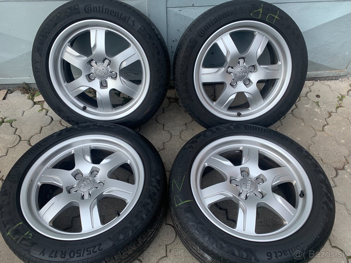 Letný set 225/50 R17 Continental + 5x112 Audi