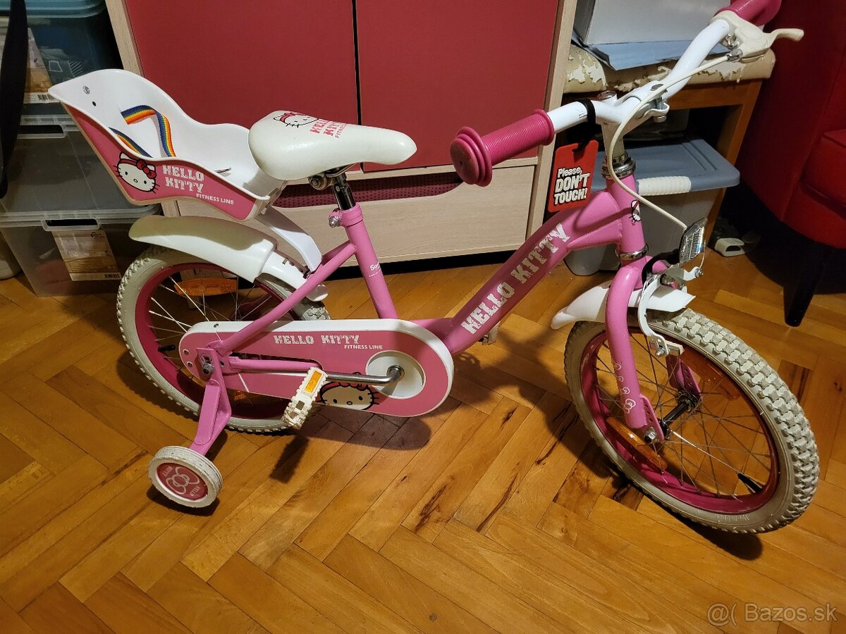 Dievčenský Hello Kitty bicykel 16'' + hodinky Hello Kitty