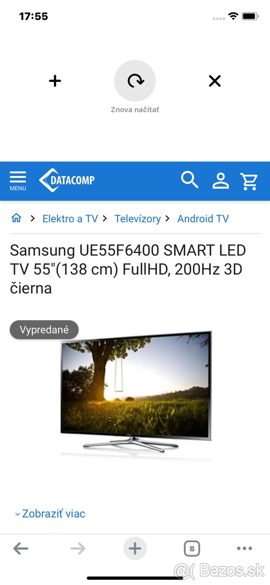 Predám Samsung Ue55f6400 -138 cm