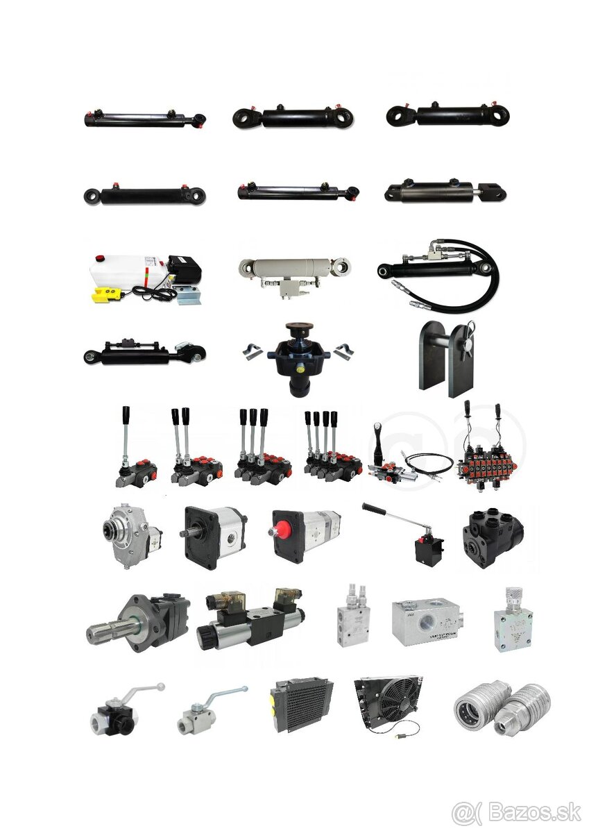 hydraulický valec, orbitrol, hydraulický rozvádač, čerpadlo