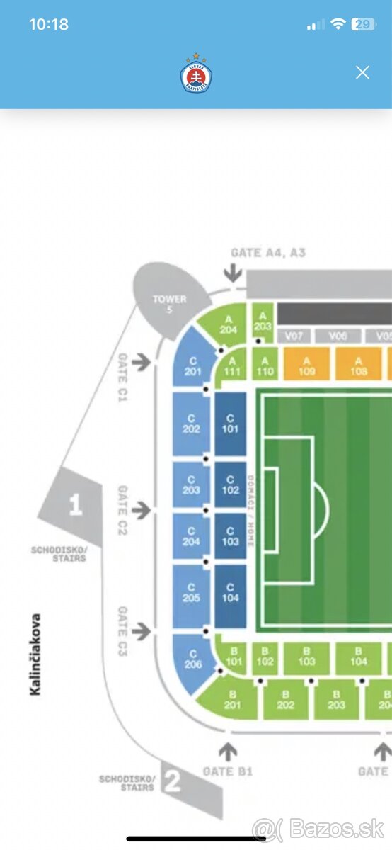 Slovan - AC Miláno A111 horný rad