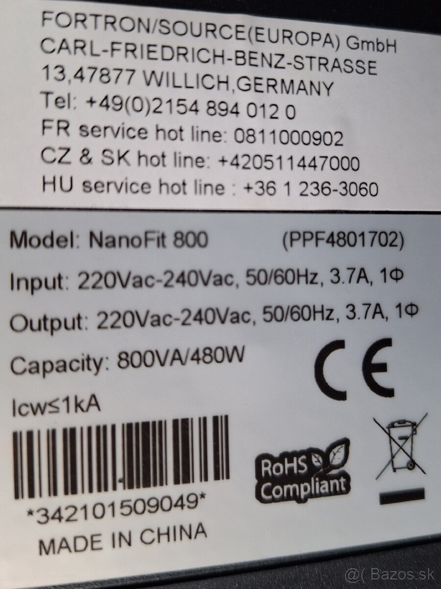 UPS zalohovy zdroj k pc. 800VA, 450W.